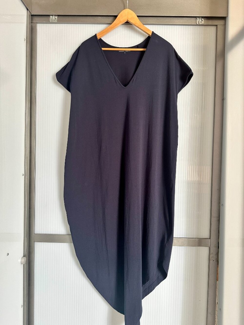 Universal Standard Geneva V Neck Pima Cotton Dress Midnight Navy Blue M 18/20